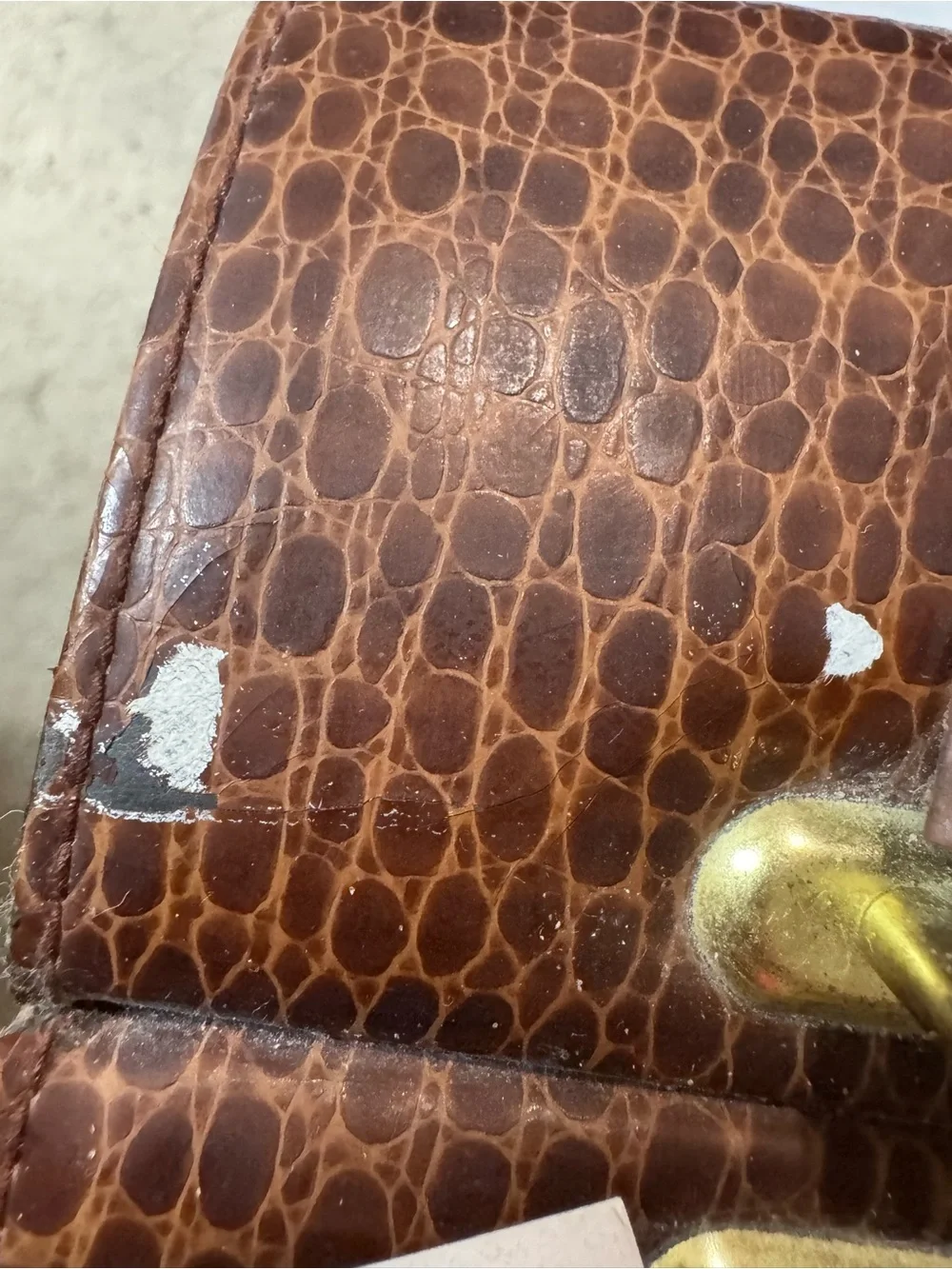 Vintage Neiman Marcus Bentony  Croc-Embossed Toiletry Vanity Case — SEE NOTES